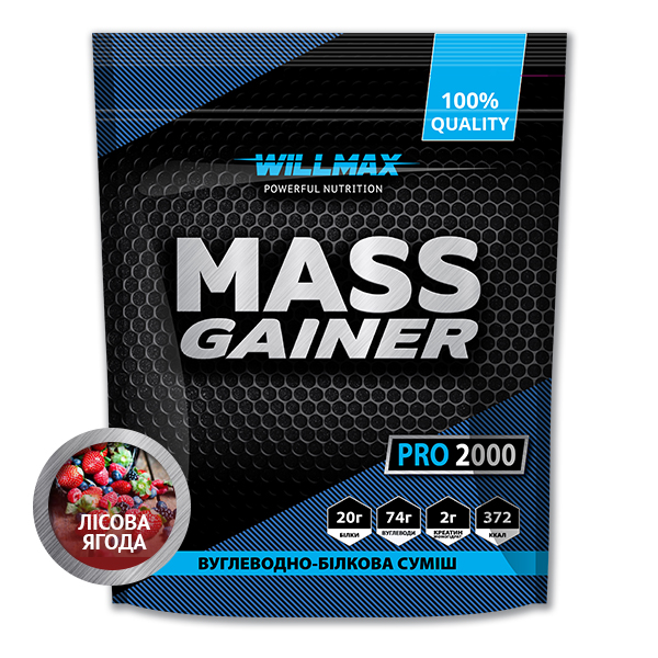 Гейнер Willmax  Mass Gainer 2кг Лесная ягода